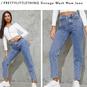 PrettyLittleThing Vintage Wash Mom Jeans